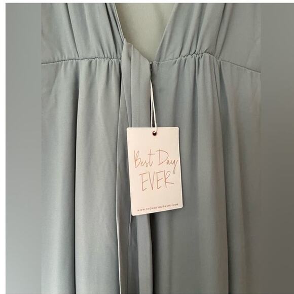 Show Me Your Mumu NEW Medium Jenn Maxi Bridesmaid Dress in Silver Sage NWT - Picture 8 of 8